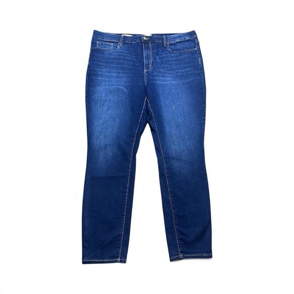 Universal Thread Mid-Rise Jeans Women's 16 Curvy Dark Wash Skinny Leg Denim - Picture 1 of 8